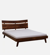 Indian Hand Carved Modern Mango Wood King Size Bed Tubaq Finish 137